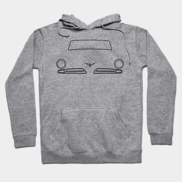 Studebaker Commander 1954 classic car black outline Hoodie by soitwouldseem